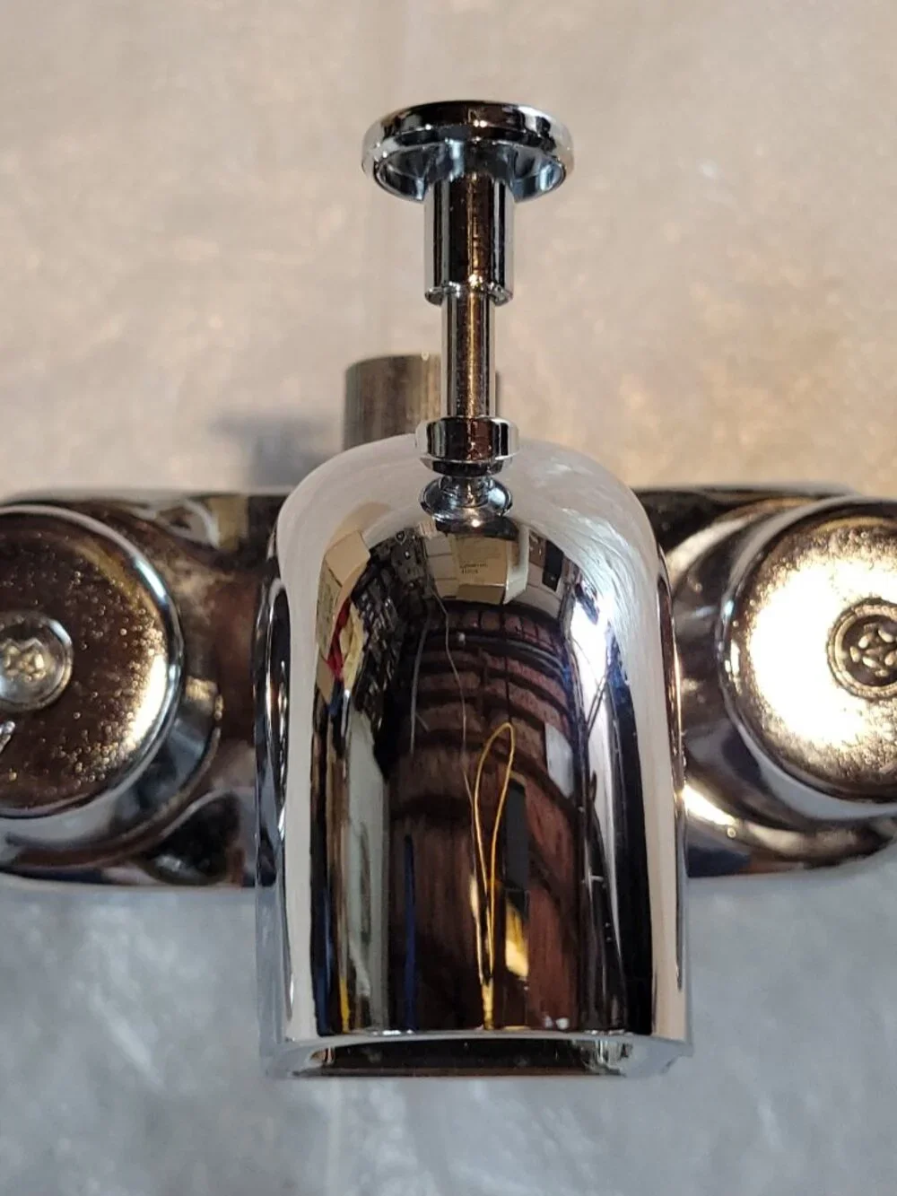 Spring House Diverter Bathcock Two-Handle Add-On Shower Chrome Plated